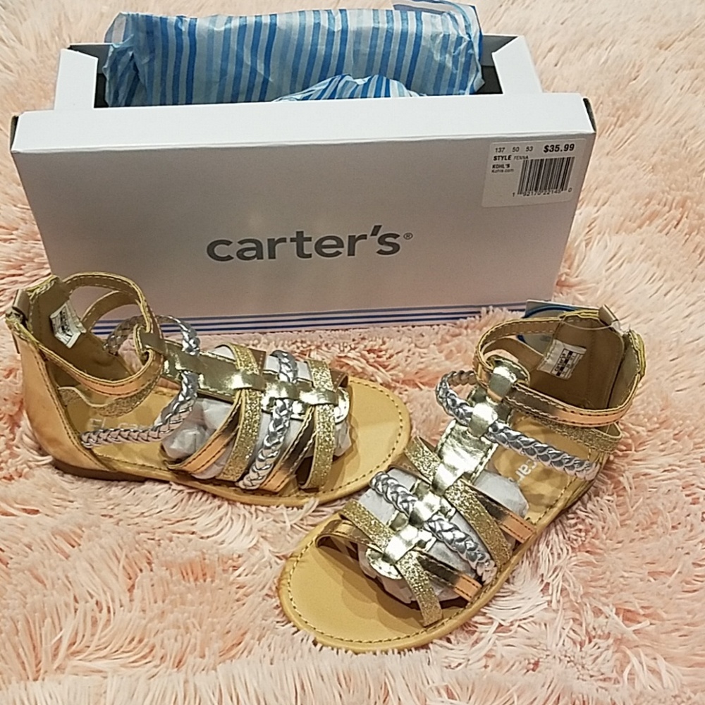 15. Gold and silver gladiator sandles.